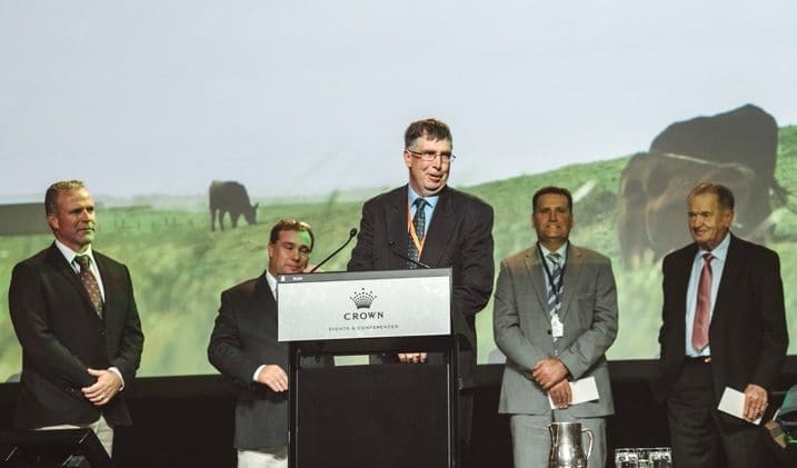 Brad Gale during his acceptance speech at the Great Southern awards night