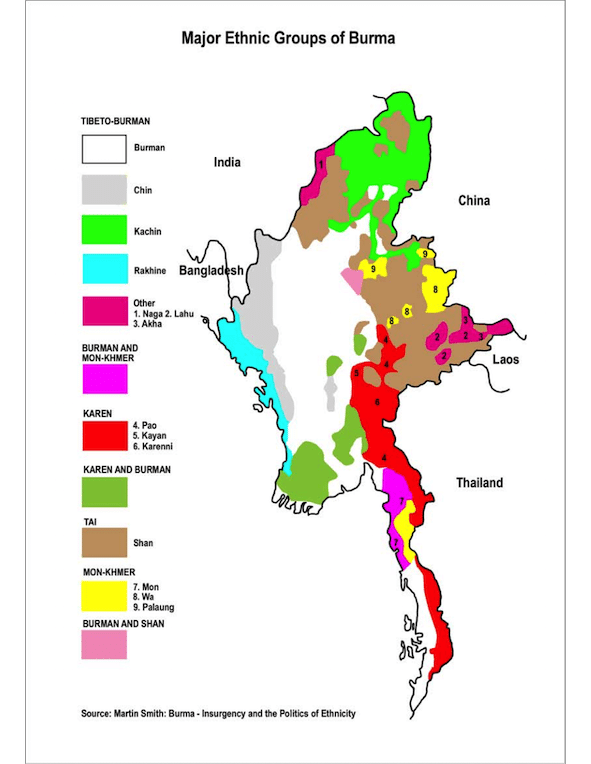 The cattle border crossing at Mae Sot is just to the left of the word Thailand on the map above.