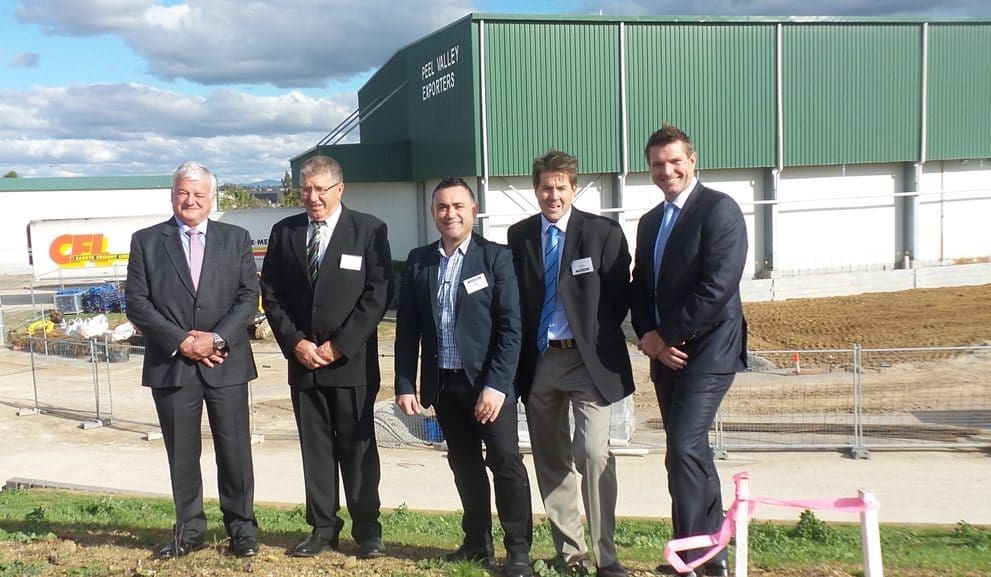Offical party of NSW State Government and local council reprsentatives gathered for Tuesday's project launch at TFI Tamworth. Darren Thomas pictured right.