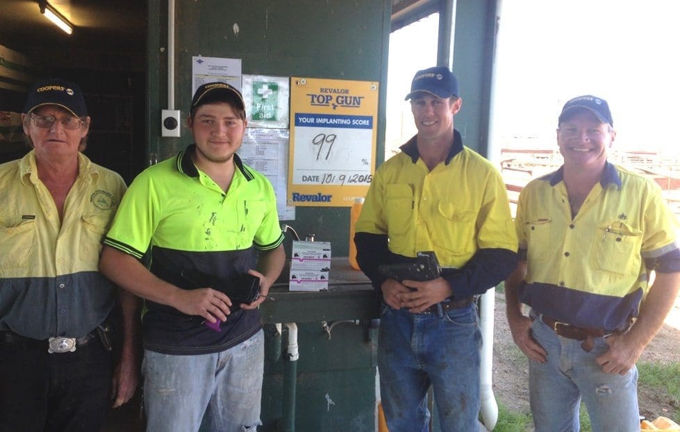 Teys Condamine’s induction crew, from left Tony Pain, Lawson Pain, Dean Warren and Tony Ryan.