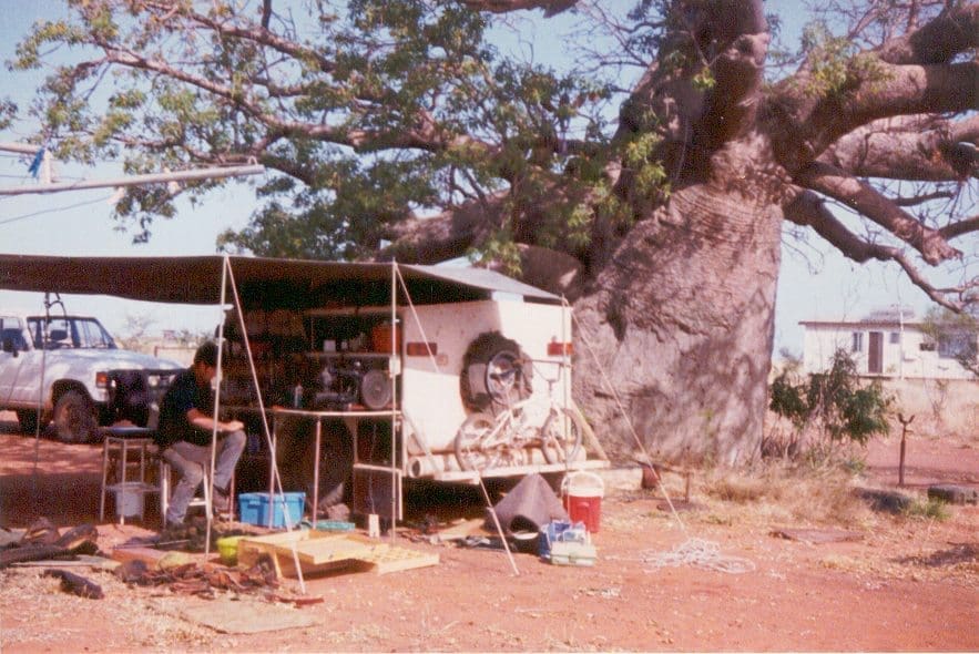 Roughing it in the early days, circa 1991