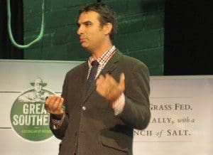 Peter McGilchrist addresses the recent Launceston JBS producer gathering