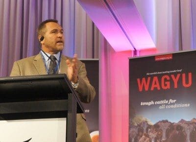 AWA technical services manager Carel Teseling during the launch of the progeny test trial at the National Wagyu Conference