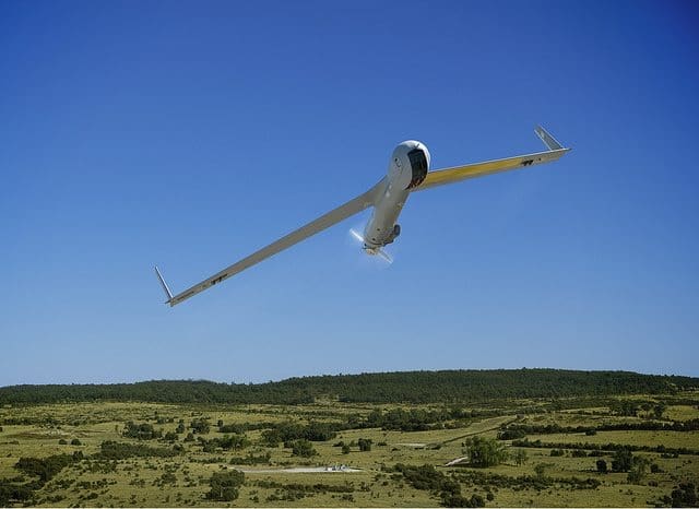 A remotely piloted aircraft monitoring QGC project wells near Wandoan in western Queensland.