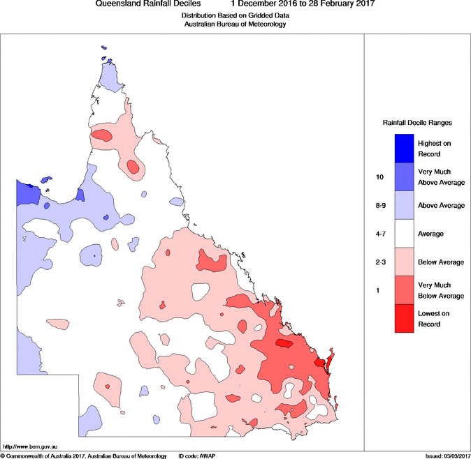 Qld summer rainfall 16-17